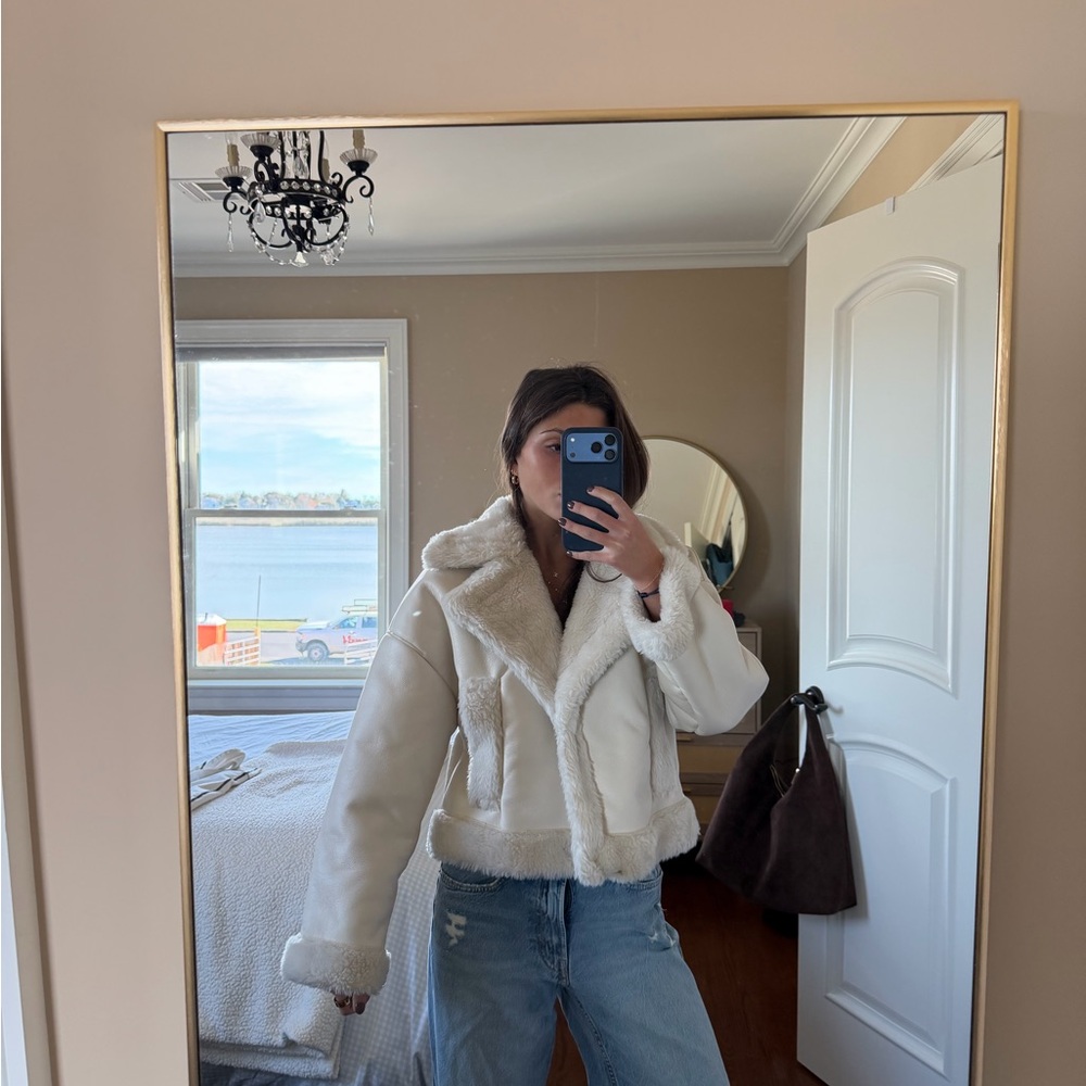 Abercrombie & Fitch Cream Teddy Jacket